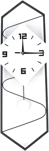 Miniatura 4 de YIYIBYUS Reloj de pared para sala de estar, decoración moderna, péndulo, reloj silencioso de metal, enorme reloj digital para decoración del hogar