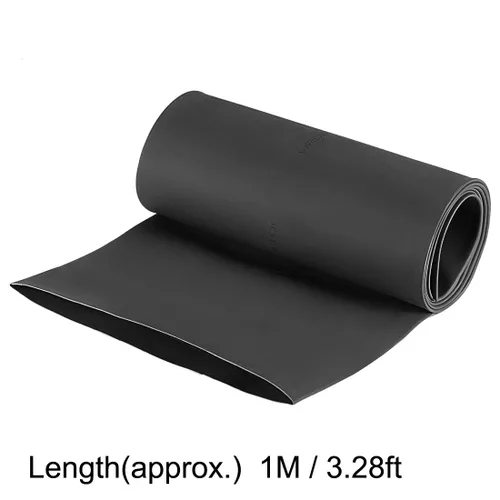 Miniatura 4 de Uxcell tubo termorretráctil, 4 "(100 mm) de diámetro, 162 mm de ancho plano, tubo reducible 2: 1, funda para cables de 1 m - Negro