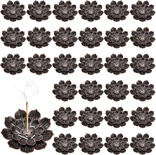 Sumind 30 piezas de incienso soporte de palitos de loto, quemador de incienso, quemador de cono, atrapador de cenizas para decoración de fragancias