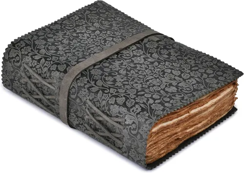 Miniatura 13 de LEATHER VILLAGE Diario floral en relieve encuadernado en cuero para mujeres y hombres, 200 páginas, 8 x 6 pulgadas (A5), aguamarina, libro
