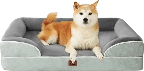 Miniatura 20 de EHEYCIGA - Cama ortopédica para perro grande, impermeable, de espuma viscoelástica y espuma tipo caja de huevos, bordes elevados, antideslizante