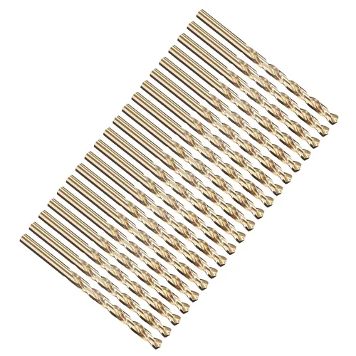 Miniatura 103 de PATIKIL Broca Jobber de 0.039 in, vástago recto M35 cobalto 5% acero de alta velocidad 135° acabado dorado para metal duro de acero inoxidable - 2