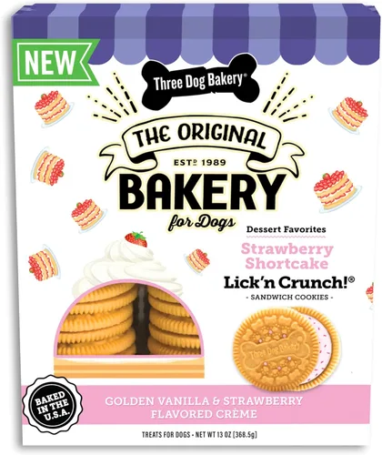 Miniatura 18 de Three Dog Bakery Lick'n Crunch! Galletas de sandwich para perros de Golden y mantequilla de maní - Golosinas para perros crujientes con sabor a