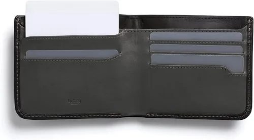 Miniatura 2 de Bellroy Cartera Hide & Seek (diseño plegable de cuero delgado, bloqueo RFID, capacidad para 5 a 12 tarjetas con una sección oculta) (negro)