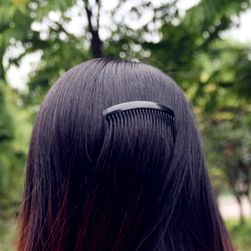 Miniatura 4 de Yeshan Peine lateral de plástico de 3.2 pulgadas con peine de dientes, clip de horquilla para mujer, negro (12 unidades)