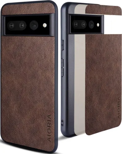 Miniatura 9 de Funda protectora completa para Google Pixel 7, funda de cuero premium para teléfono con diseño retro para Google Pixel 7 5G (negro)
