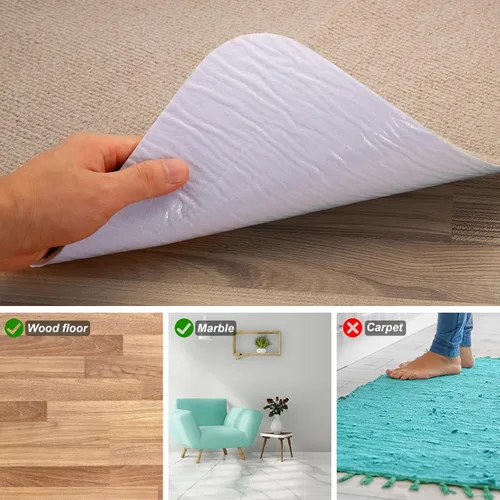 Miniatura 3 de PATIKIL Tapete para silla de oficina de 55 x 35 pulgadas, tapete multiusos de escritorio para sillas rodantes para suelos de madera dura (caqui)