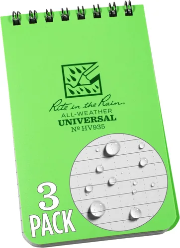 Miniatura 24 de Rite in the Rain - Cuaderno con espiral superior resistente a la intemperie, 3 x 5 pulgadas, cubierta a cuadros color marrón y canela