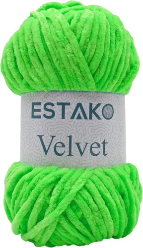 Miniatura 43 de Estako Manta de felpilla de terciopelo amigurumi para tejer y tejer, súper voluminosa, 3.53 oz (132 yardas) (1710 - naranja)