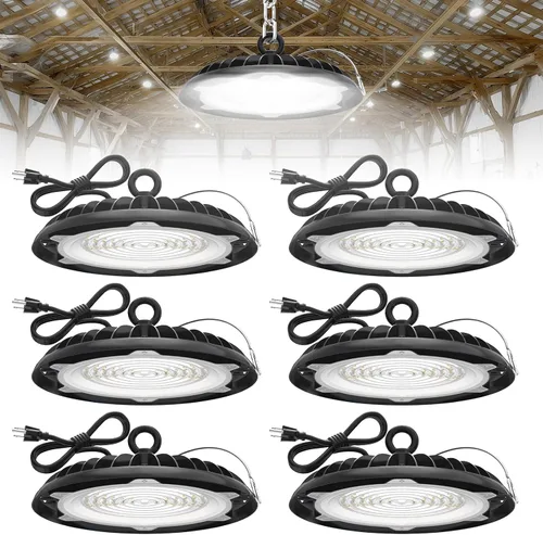 Miniatura 6 de HYPERLITE Luces de Alta Bahía Comerciales: Luz LED de 150W 6000K para Tienda de Taller - Luces UFO Impermeables para Lugares Húmedos y Ambientes