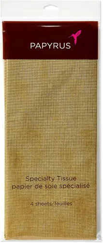 Miniatura 5 de Papyrus 4 hojas de papel de seda dorado para cumpleaños, manualidades, bricolaje y más Oro