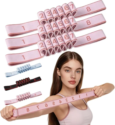 Miniatura 9 de Fitness Resistance Band for Stretching and Yoga, Fitness Resistance Bands with Handles, Number Stretch Resistances Band with Clear Markings, for
