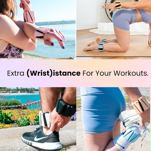 Miniatura 4 de OmWeights: pesas de muñeca y tobillo para mujeres y hombres, eleva tus entrenamientos con brazaletes pesados, pesas de tobillo para cardio, yoga