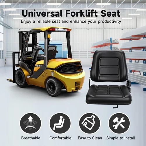 Miniatura 2 de yeesport Asiento de Montacargas Asiento Universal de Tractor, Asiento Plegable de Montacargas con Respaldo de Ángulo Ajustable, Cómodo Asiento