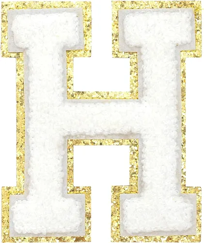 Miniatura 161 de GYGYL - 3 parches de letras deportivas de felpilla con purpurina, parches para planchar de tamaño grande para decoración de disfraces