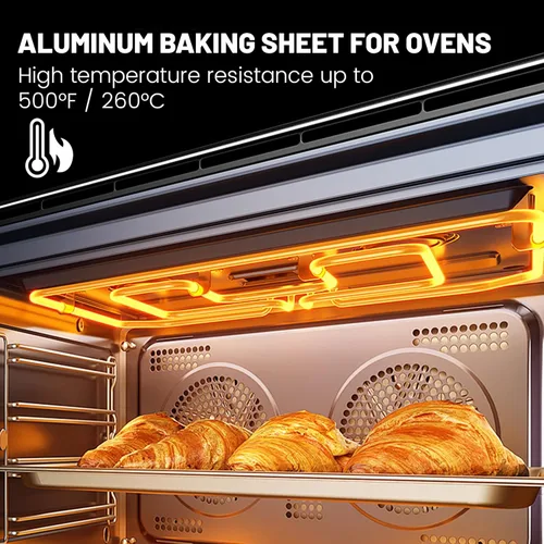 Miniatura 7 de BIEAMA Paquete de 12 bandejas para hornear de tamaño medio, bandeja comercial de aluminio para horno, congelador, panadería, hotel, restaurante, 13