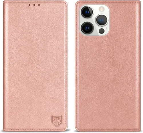 Miniatura 34 de ZZXX Funda tipo cartera para iPhone 14 con bloqueo RFID, soporte de ranura para tarjetas, funda protectora de cuero magnético fuerte plegable