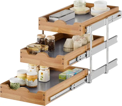 Miniatura 13 de OCG Cajones extraíbles para armarios de cocina de 14 pulgadas de ancho x 21 pulgadas de profundidad, estante de cajón de madera deslizante, estantes