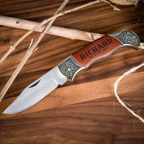Miniatura 7 de Navaja de bolsillo personalizada para hombres con nombre, 20 opciones de fuente, cuchillos de bolsillo Old Timers, cuchillos de bolsillo