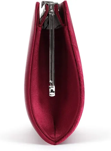 Miniatura 6 de Mulian LilY - Bolso de mano plisado de satén con broche de pedrería