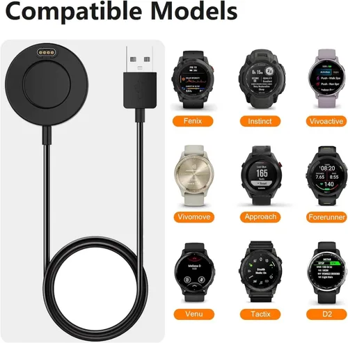 Miniatura 2 de Cargador compatible con Garmin Fenix 8, Fenix 7/7S/7X, Fenix 6/6S/6X, Fenix 5/5S/5X, soporte de carga para estación de carga con cable USB de 3.3 ft
