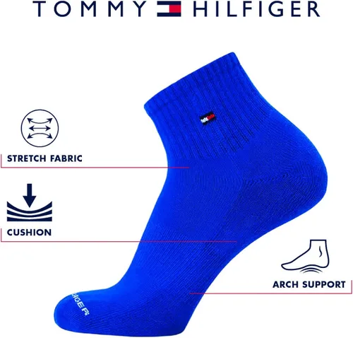 Miniatura 3 de Tommy Hilfiger Calcetines para hombre - Calcetines tobilleros de corte de cuarto (12 unidades)