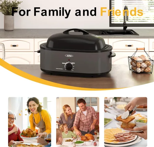 Miniatura 6 de Sunvivi Horno Tostador con Tapa de Autohilvanado, Horno Eléctrico de 20 Cuartos con Bandeja y Rejilla Extraíbles, Control de Temperatura de Rango