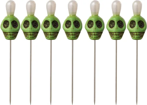 Miniatura 2 de BLESSUME 7pcs Candle Magick Ritual Pins Skull Top (Verde)
