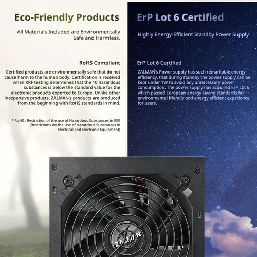 Miniatura 7 de Zalman GigaMax - Fuente de alimentación ATX de 600 W 80+ Plus certificada – Fuente de alimentación ATX de 12 V confiable con condensadores de 221.0