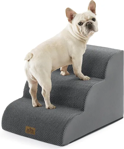 Miniatura 30 de COZY KISS Escaleras anchas para perros pequeños de 15.7 pulgadas de alto, escalón para mascotas para cachorros, gatos mayores, rampa curva