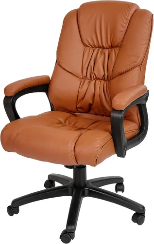 Miniatura 20 de Flash Furniture Fundamentals - Silla giratoria grande y alta de LeatherSoft para oficina y juegos, silla de oficina ergonómica con reposabrazos Negro