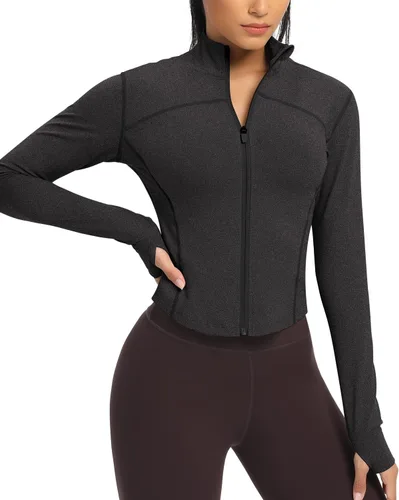 Miniatura 7 de QUEENIEKE Womens Athletic Workout Jackets Cottony-Soft Full Zip Slim Fit Running Jacket 0703