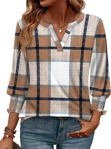 Miniatura 13 de WIHOLL 3/4 Length Sleeve Womens Tops Summer Shirts Spring Vacation Outfits Dressy Casual Trendy Fall S-3XL