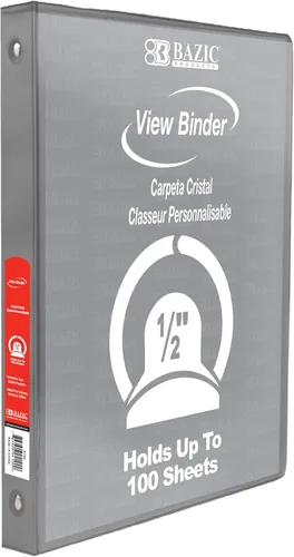 Miniatura 28 de BAZIC Products Carpeta organizadora de 3 anillas de 1/2 pulgada con vista económica, color negro, anillo redondo, capacidad para 100 hojas de papel
