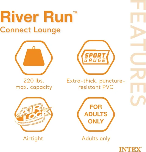 Miniatura 3 de Intex River Run Gomón inflable para descansar en el agua con conectores 58854EP (2 unidades).