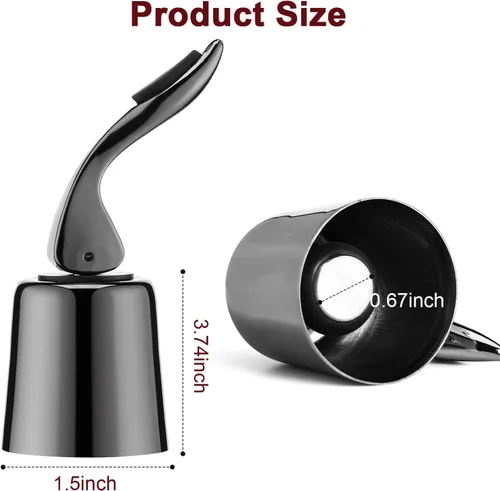 Miniatura 6 de Tapones de vino para botellas de vino con tapón de botella de vino al vacío de acero inoxidable con corchos de vino reutilizables de silicona, a