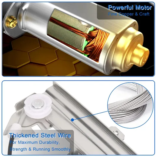 Miniatura 6 de Obaee 741-556 Conjunto de motor y regulador de elevalunas eléctrico delantero izquierdo del lado del conductor compatible con Jeep Grand Cherokee WJ