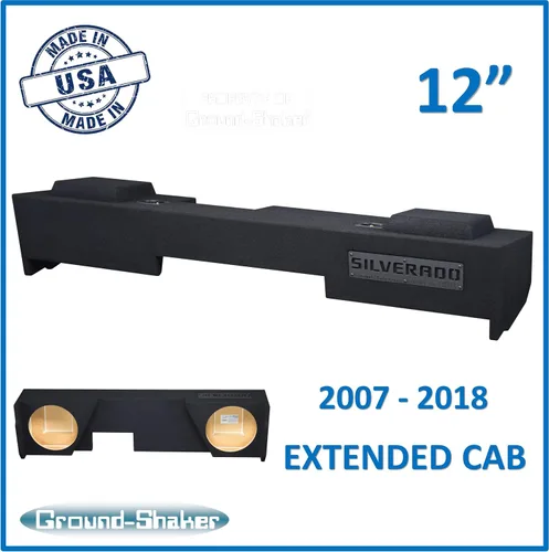 Miniatura 2 de Caja de subwoofer dual de 12 pulgadas para Silverado Extended Cab 2007-2018 Caja de altavoz de subwoofer Ground Shaker
