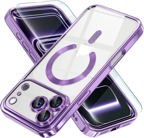 Miniatura 50 de Misea Funda magnética para iPhone 14 compatible con MagSafe [nunca amarillenta] [protección contra caídas de grado militar] protector completo