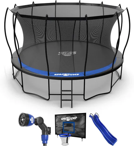 Miniatura 20 de SpaceJump Lunar Trampoline, Outdoor 8 FT, 10 FT, 12 FT, 14 FT, 16 FT Round Bouncer with Safety Net, Optional Accessories, Black