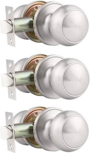 Miniatura 33 de Probrico (paquete de 10 perillas redondas para puertas de paso (sin bloqueo), perillas sin llave para cerraduras de puertas interiores/exteriores