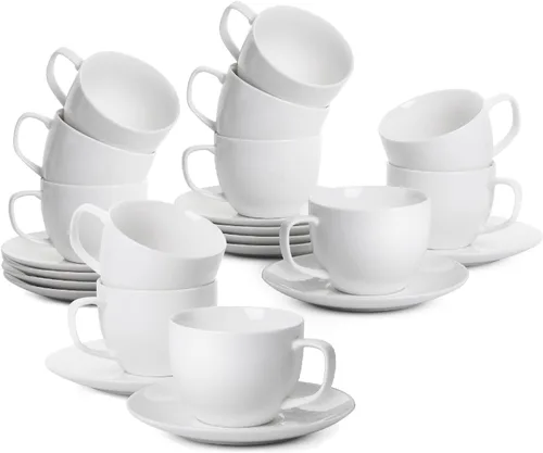 Miniatura 11 de BTaT Tazas de té y platillos de porcelana - 6 onzas, negro, juego de 6, adultos