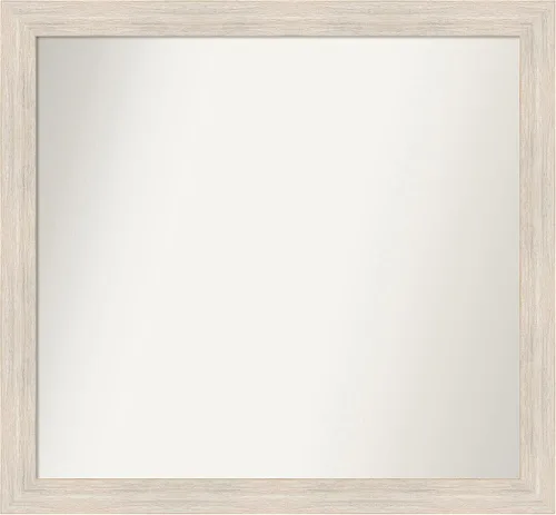 Miniatura 408 de Amanti Art Espejo de baño blanco para sobre el fregadero, 30 x 35 pulgadas, espejo de tocador rectangular estrecho de Eva de oro blanco, marco