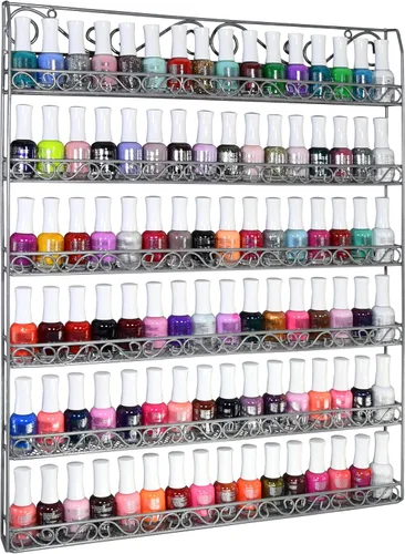 AMT - Estantes metálicos para esmalte de uñas para pared, exhibición de esmalte de uñas transparente, organizador de aceites esenciales Young