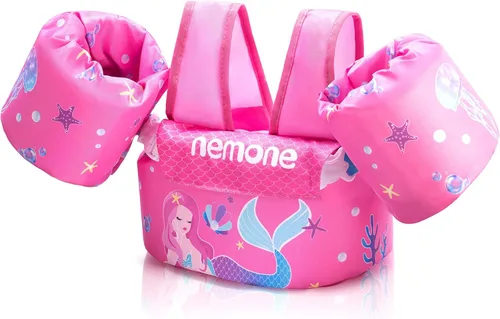 Miniatura 11 de Nemone Chaleco de natación para niños pequeños de 22 a 70 libras, flotadores para niños, chaqueta de natación con alas de agua para el brazo para A
