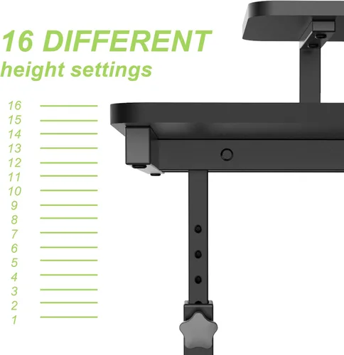 Miniatura 7 de EUREKA ERGONOMIC Escritorio móvil de pie ajustable en altura, estación de trabajo de computadora con estante para monitor, escritorio portátil