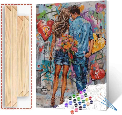 Miniatura 33 de TUMOVO Pintura por números para niñas con flores para adultos, principiantes, mujeres rodeadas de abejas, pintura acrílica por números, pintura