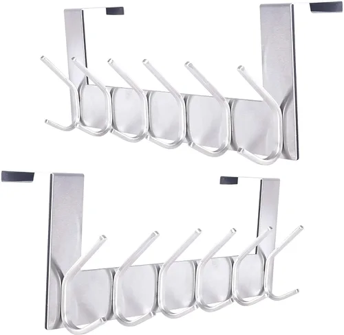 Miniatura 9 de SKOLOO Gancho para Puerta – para puertas de hasta 1-3/4 pulgadas de grosor, Negro, No Requiere Montaje, Acero Inoxidable, Perchero de Puerta