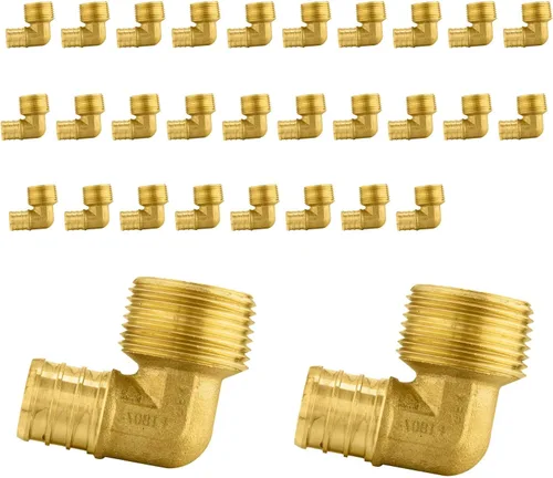 Miniatura 8 de Paquete de 5 accesorios PEX, adaptador de codo NPT roscado macho de 1/2" PEX x 1/2", ASTM F1807