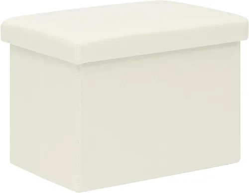 Miniatura 22 de B FSOBEIIALEO Cubo otomano plegable de almacenamiento con piel sintética para sala de estar, dormitorio, oficina en casa, reposapiés de Negro
